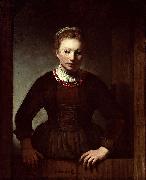 Samuel van hoogstraten Woman at a dutch door china oil painting artist